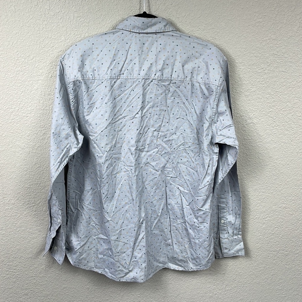 NWT Rebel James & Charli Long Sleeve Mini Geo Shirt Grey Gray Button Front Sz L - Picture 2 of 11